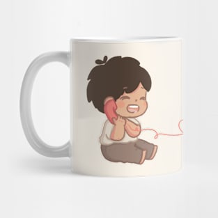 Chibi couple on a phone call Mug